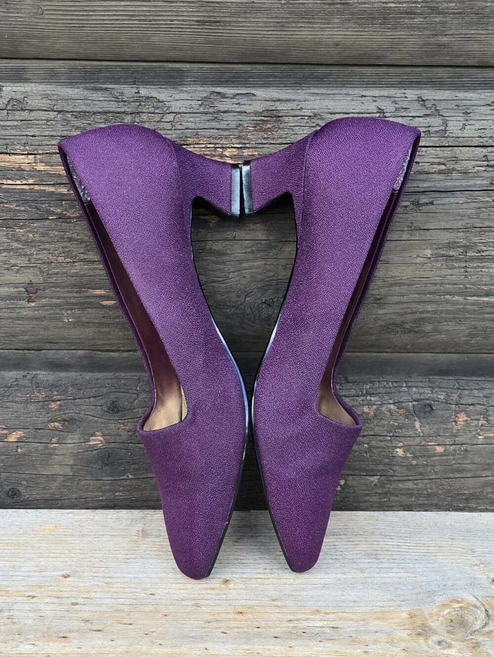 Mootsies Tootsies Siren 90s Office Siren Plum Purple Kitten Heel Pumps 6.5M